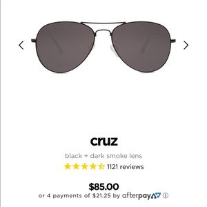 BRAND NEW DIFF EYEWEAR BLACK AVIATORS